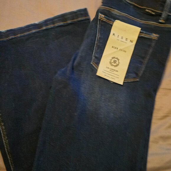 Risen Dark Blue Flare Jeans Size 30 - Picture 4 of 5